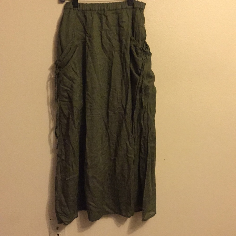 Army green skirt